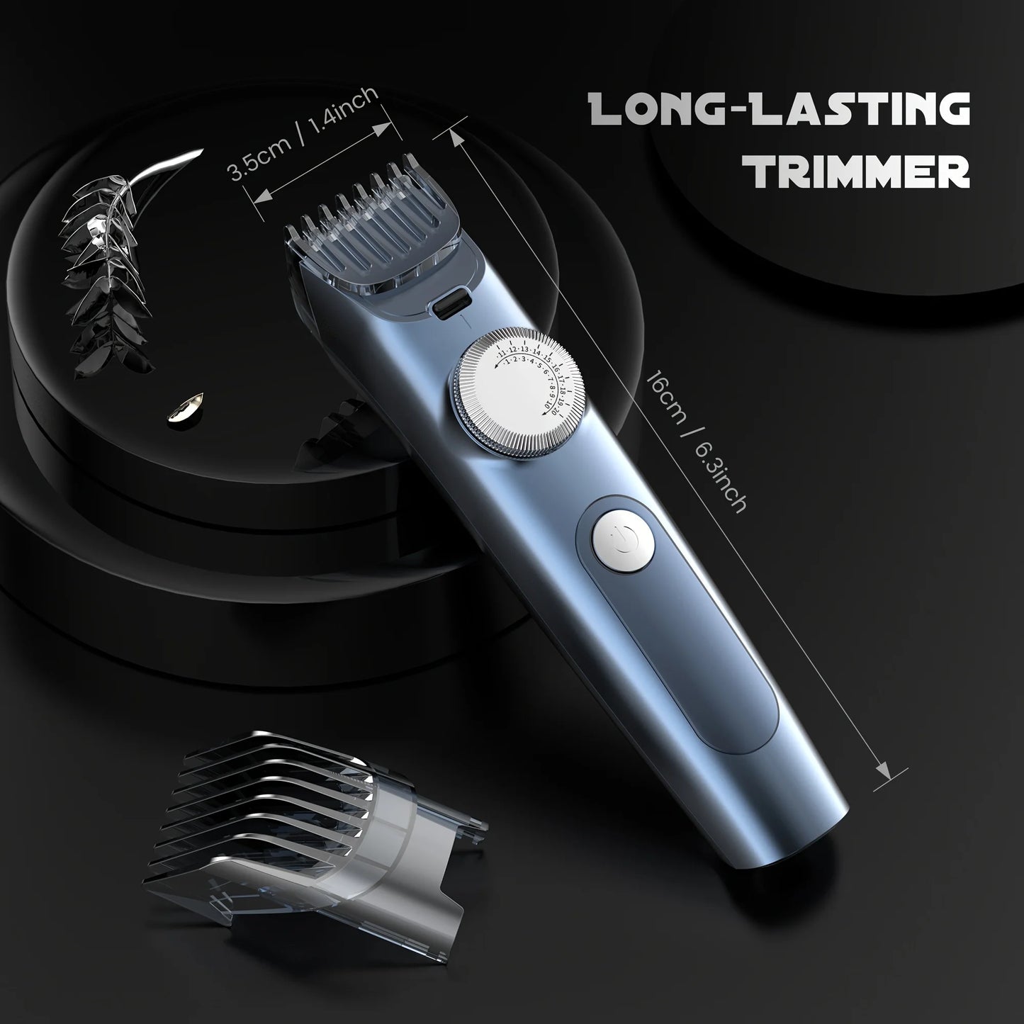 Professional Electric Hair Clipper Men Cordless Hair Trimmer Rechargeable LED Display IPX7 Adjustable Speed Hair Cutting Machine