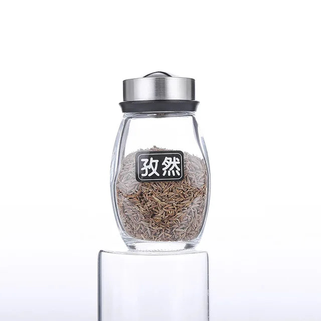 Spice Jar Glass Organizer Pepper Shakers Flavor Container Seasoning Kitchen Salt Pigs Rack Bottle Holder Flavouring Tank Shelf