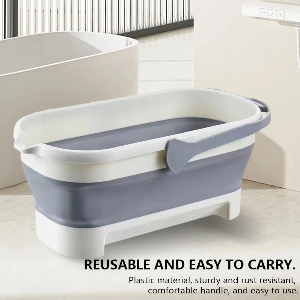 Collapsible Bucket Portable Folding Bucket Car Wash Basin Silicone Washing Bucket Camping Home Foldable Cleaning Mop Bucket