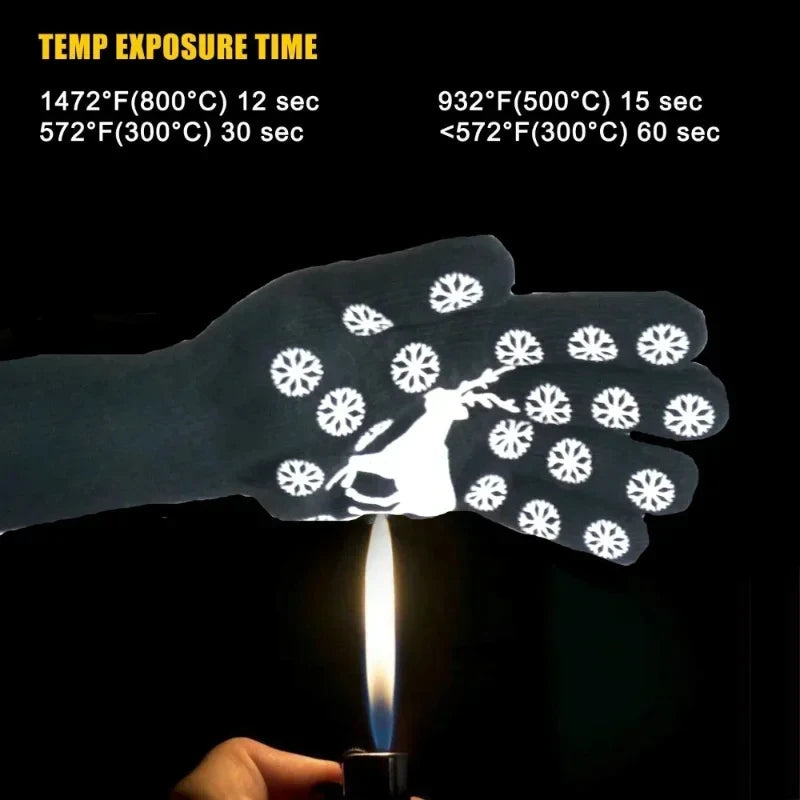 One Piece BBQ Gloves High Temperature Resistance Oven Mitts 500 800 Degrees Fireproof Barbecue Heat Insulation Microwave Gloves