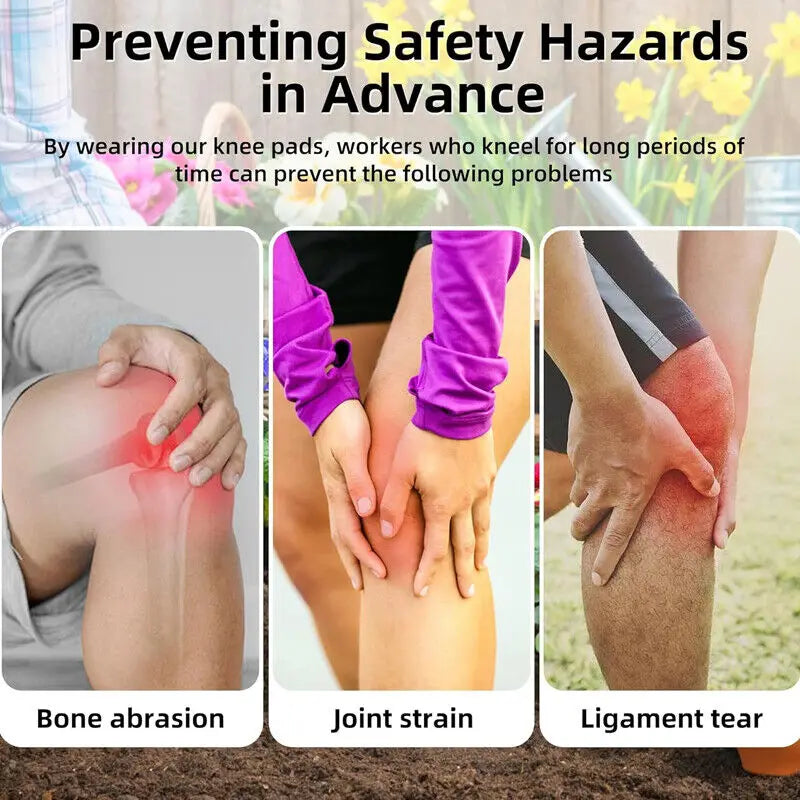 Knee Pads for Work with Heavy Duty Gel Cushion for Construction & Flooring