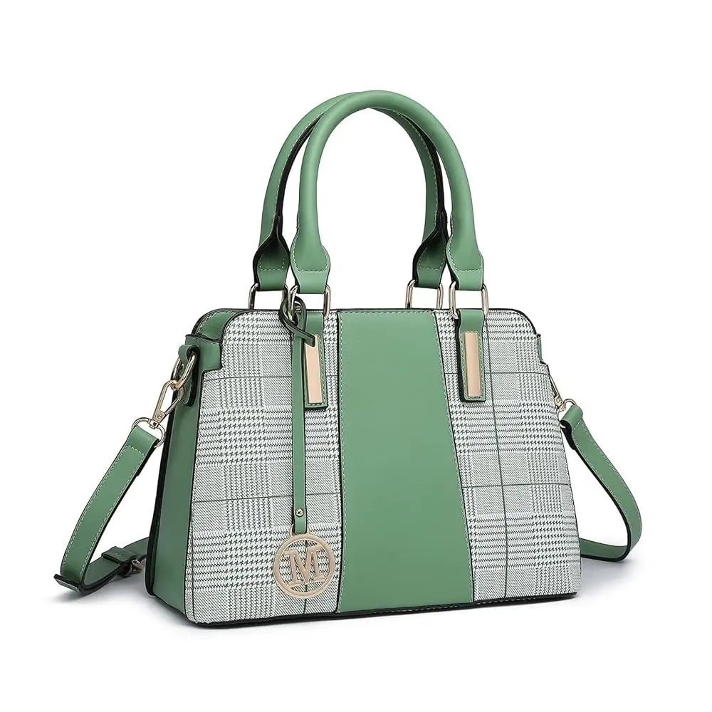 Miss Lulu Handbag Women Retro Stripes Crossbody Bags Elegant Stitching Shoulder Bag Faux Leather