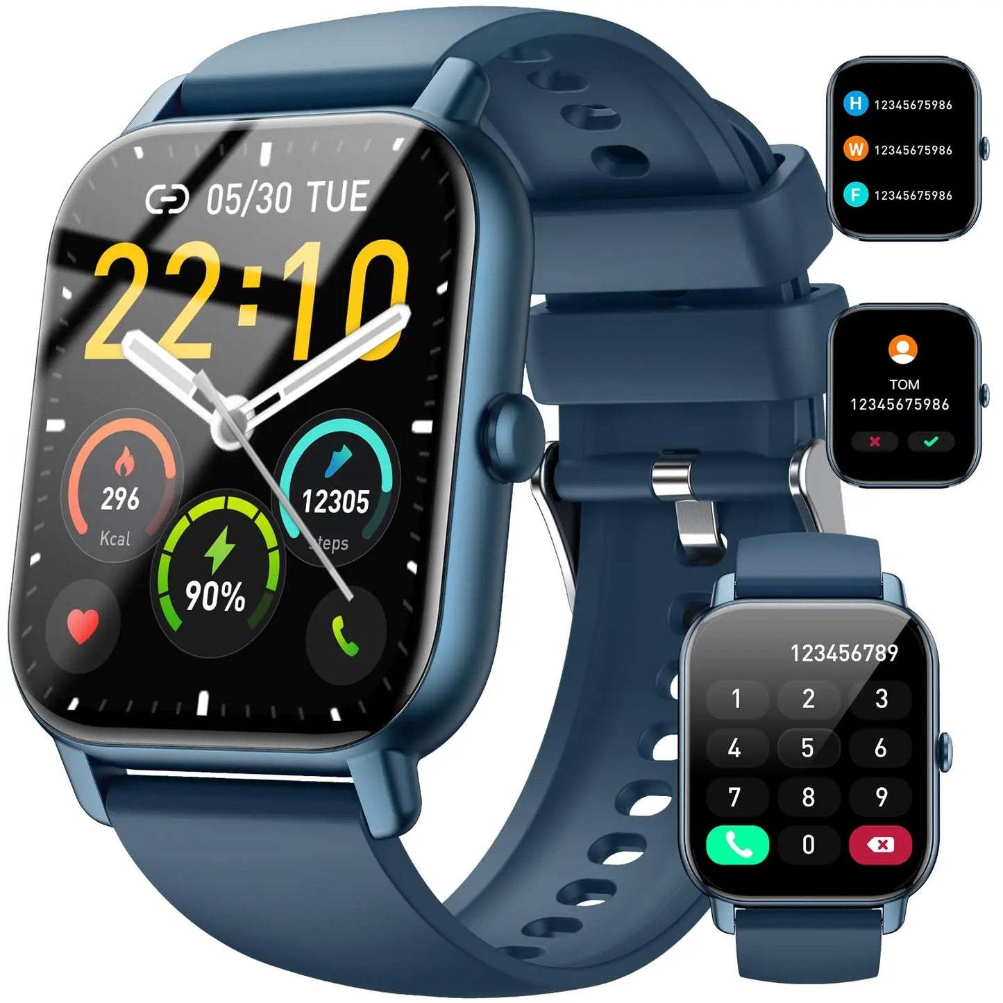 Jxrev Smart Watch, 1.85" Sports Watch for IP68 Waterproof, 110+ Sport Modes, Fitness Activity Tracker, Ultra Thin Watch.