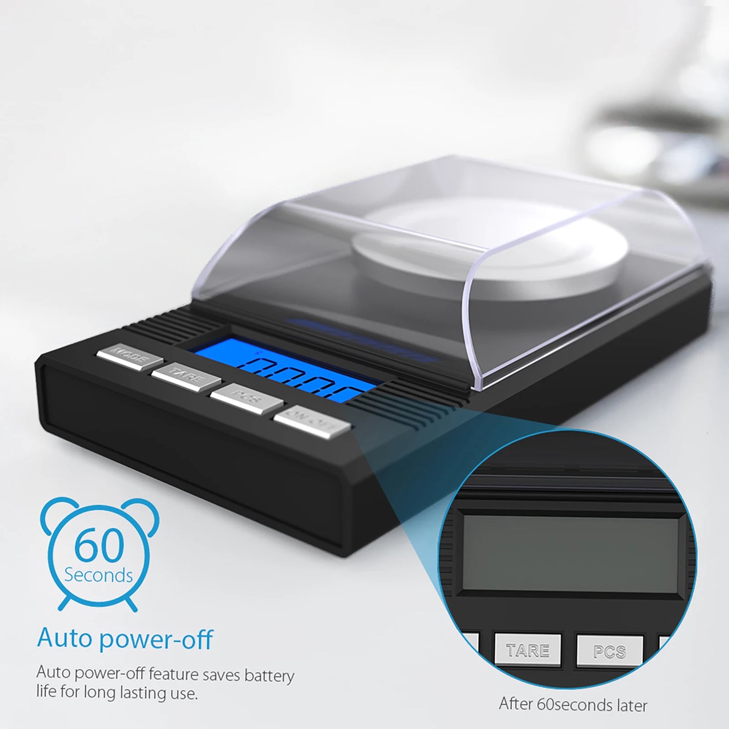 Jewelry Scale Digital Milligram Pocket Scale Mini Jewelry Gold Powder Weigh Scales with Calibration Weights Tweezers