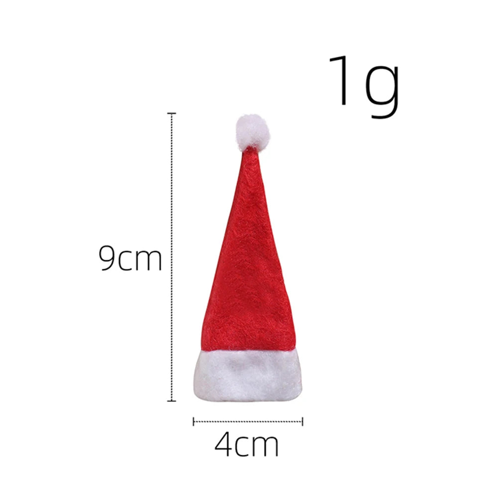 Mini Candy Christmas Hat Classic Decoration Christmas Lollipop Cap Festival Party Supplies for Kitchen Utensils Soda Wine Bottle