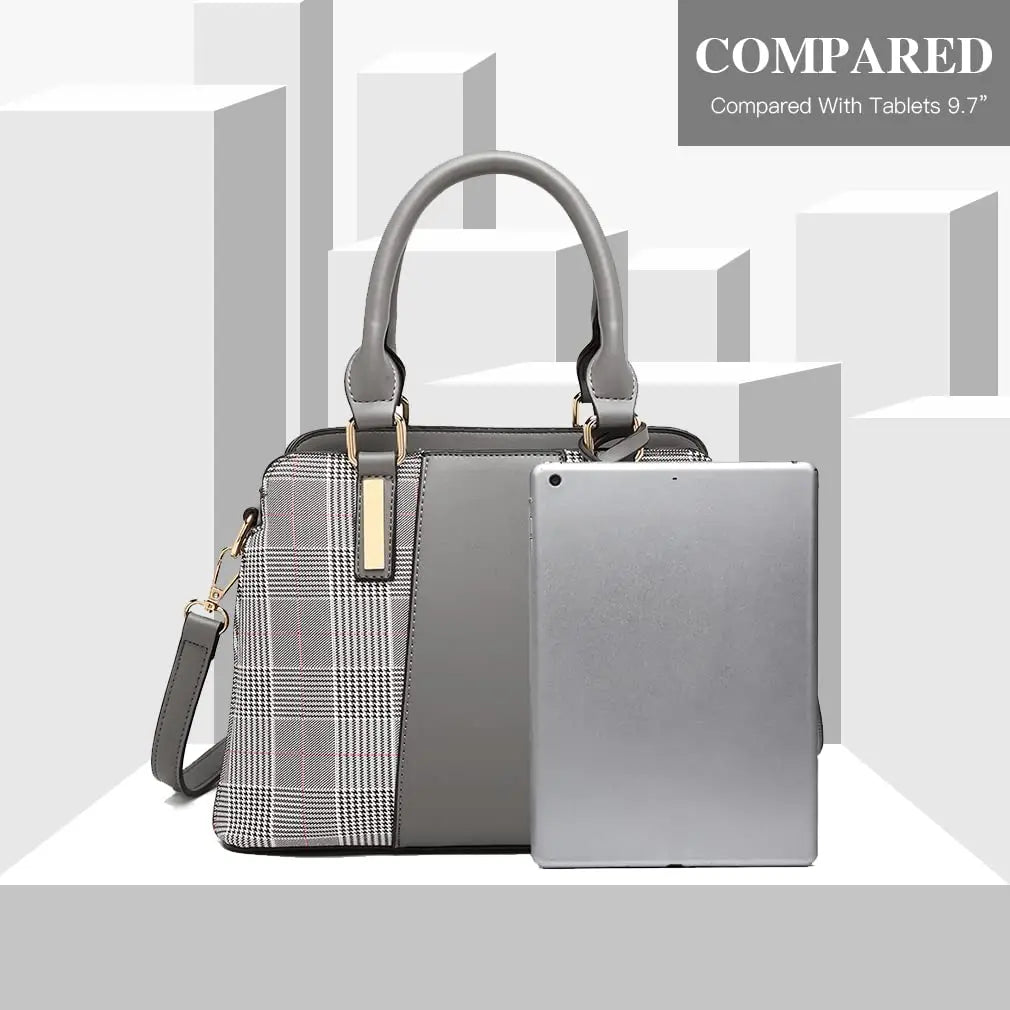 Miss Lulu Handbag Women Retro Stripes Crossbody Bags Elegant Stitching Shoulder Bag Faux Leather
