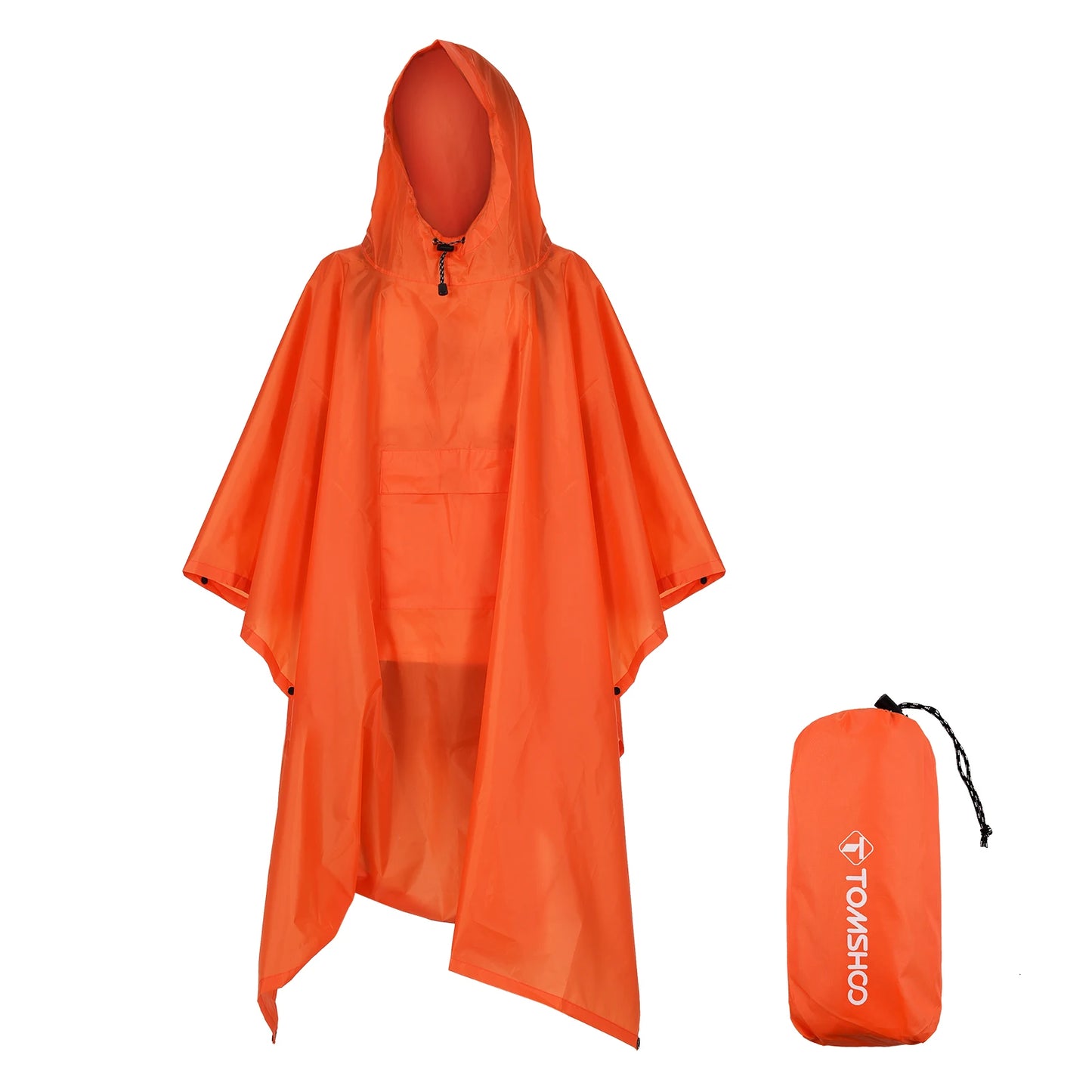 Hooded Lightweight Rain Poncho with Pocket | Waterproof Rain Gear & Sun Shelter for Camping, Hiking & Travel