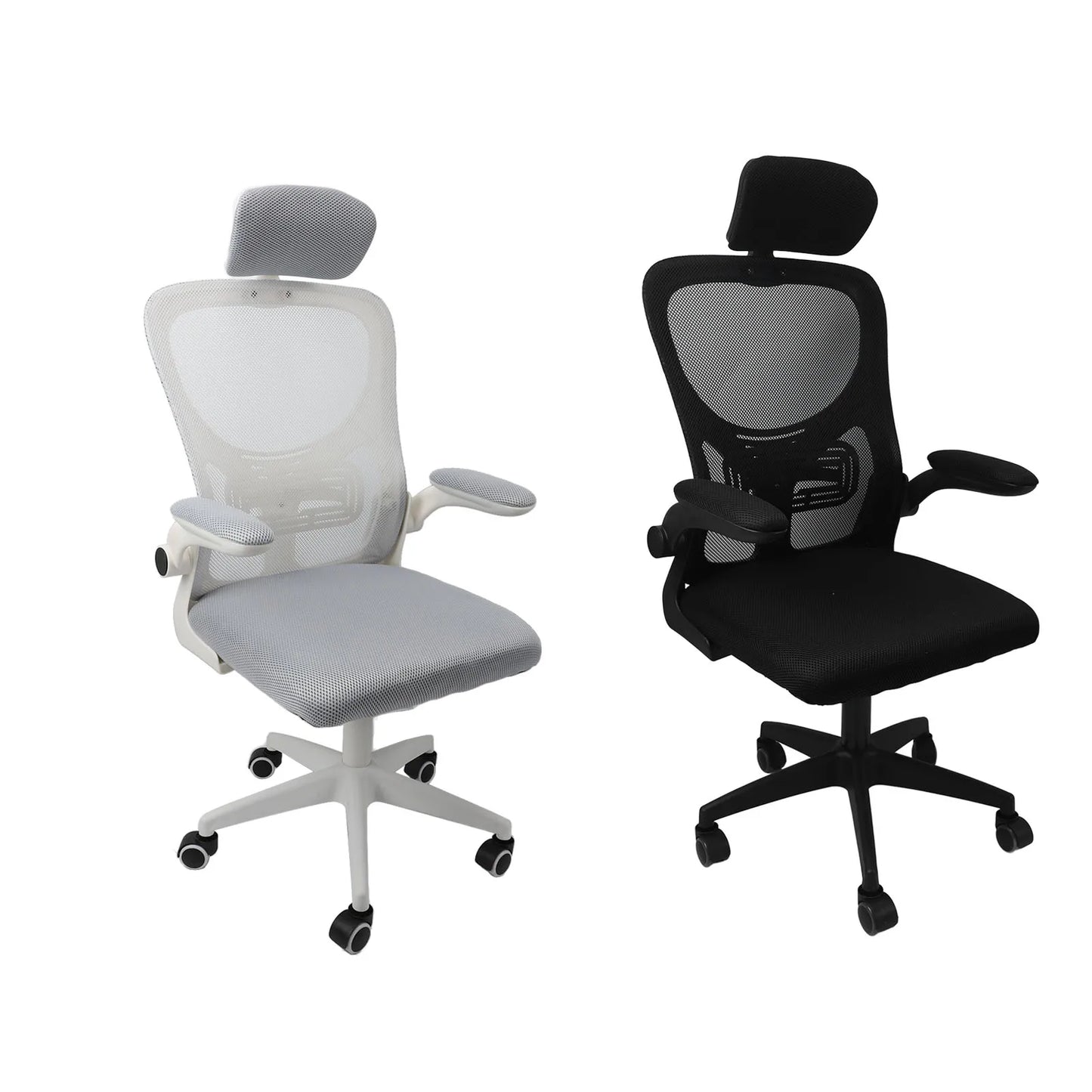 Computer Chair 90 Degree Rotating Armrests Elastic Lumbar Support Comfortable Chair 3D Headrest with 5 Wheels for Home