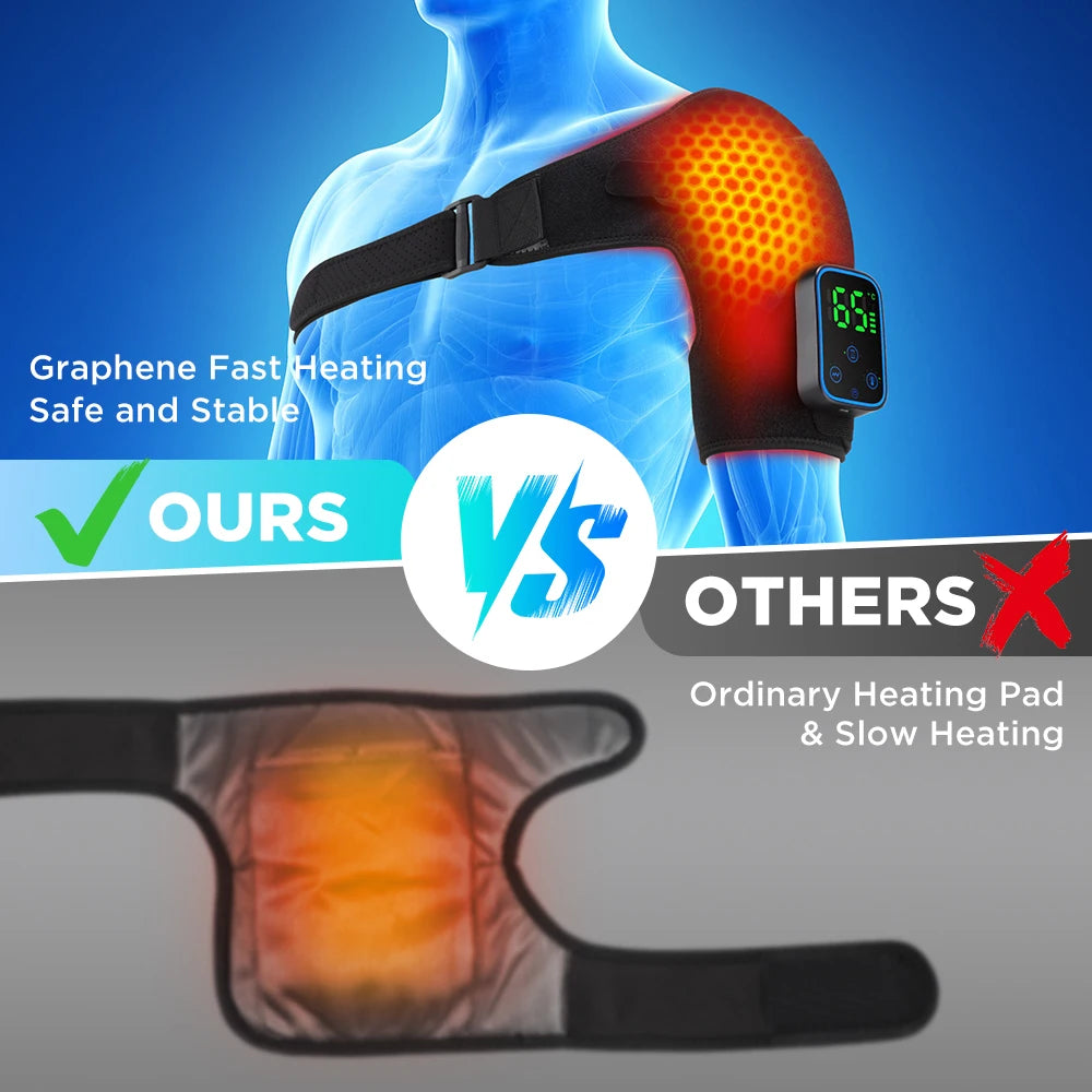 Portable Electric Vibration Shoulder Massager Knee Elbow Massager 3 in 1 Air Pressure Kneading Massager APP Control