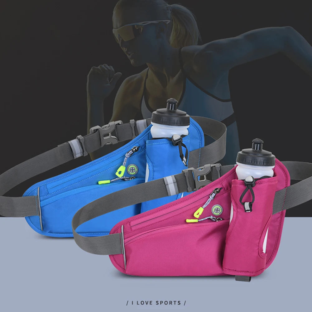 Running Waist Bags Water Bottle Holder Hydration Belt Bag Cell Phone Jogging Cycling Bag For Men Women Sports Fanny Pack Gym Run