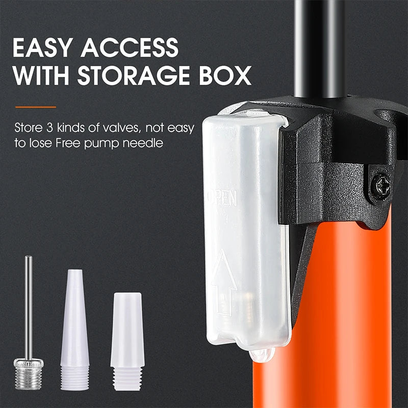 WEST BIKING Bike 120/160PSI Floor Pump High Pressure Cycling Pump Air Inflator Schrader Presta Valve Road MTB Bicycle Tire Pump