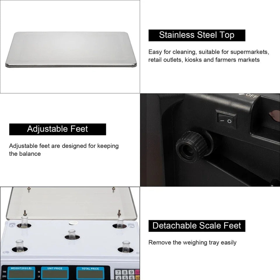 40kg Precision Digital Scale Electronic Balance Weight Scale Weight Accuracy Weight Balance Scales for Food Meat Weighting Shop