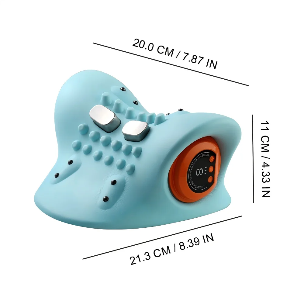 Portable Pulse Neck Massage Pillow 3D Kneading Shiatsu with Heat Neck Hot Compress for Shoulder/Back Pain Relief Home Car Use
