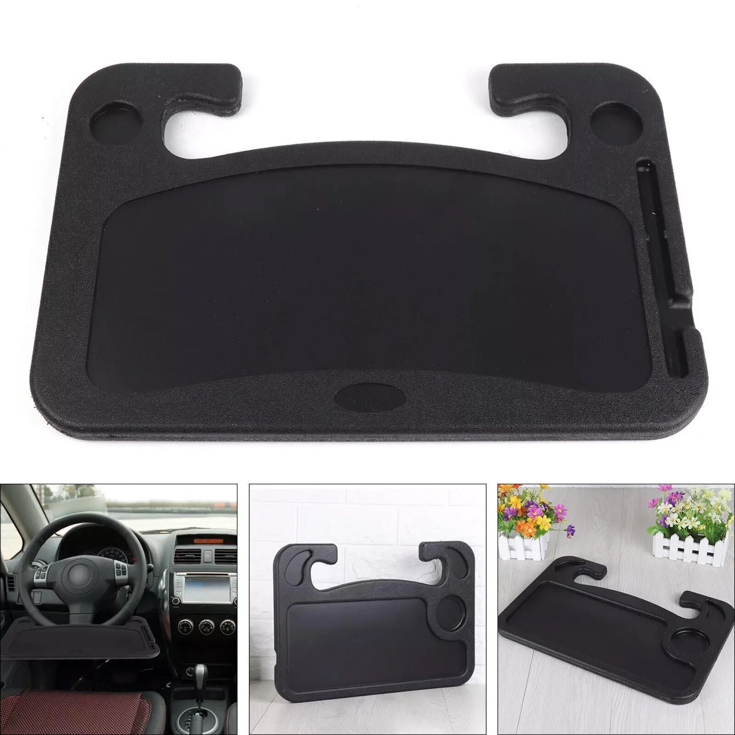 Car Steering Wheel Tray Laptop Table Mount Desk Eating Food Stand Drink Holder