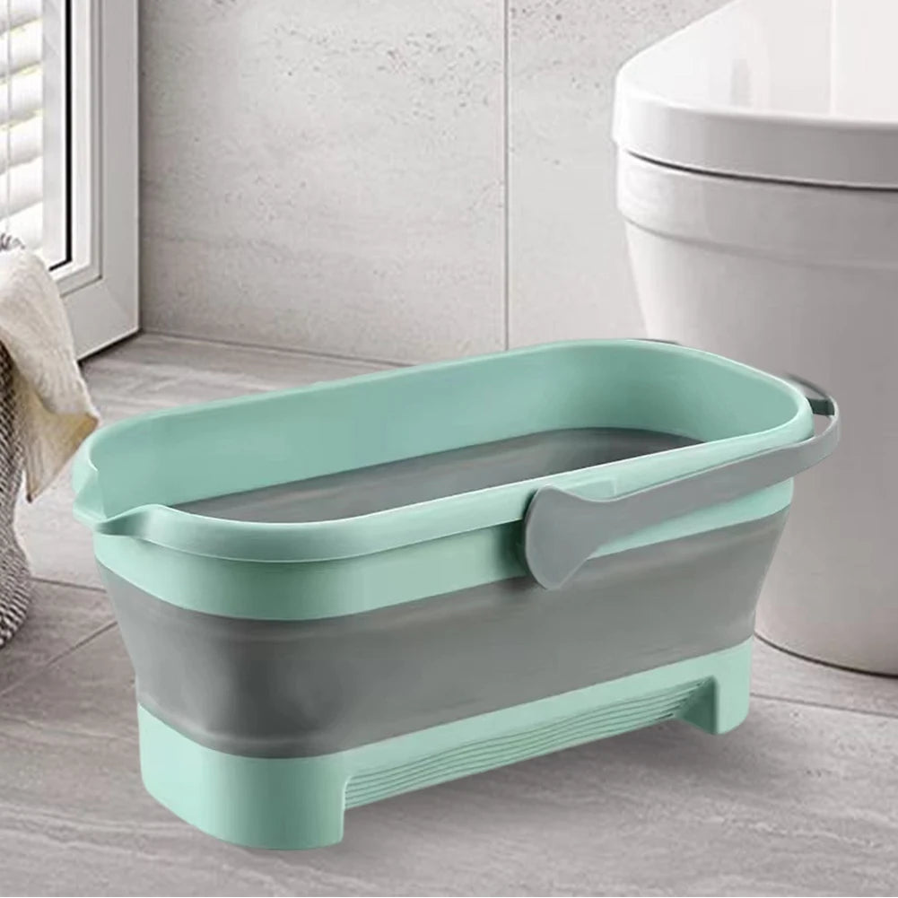 Collapsible Bucket Portable Folding Bucket Car Wash Basin Silicone Washing Bucket Camping Home Foldable Cleaning Mop Bucket