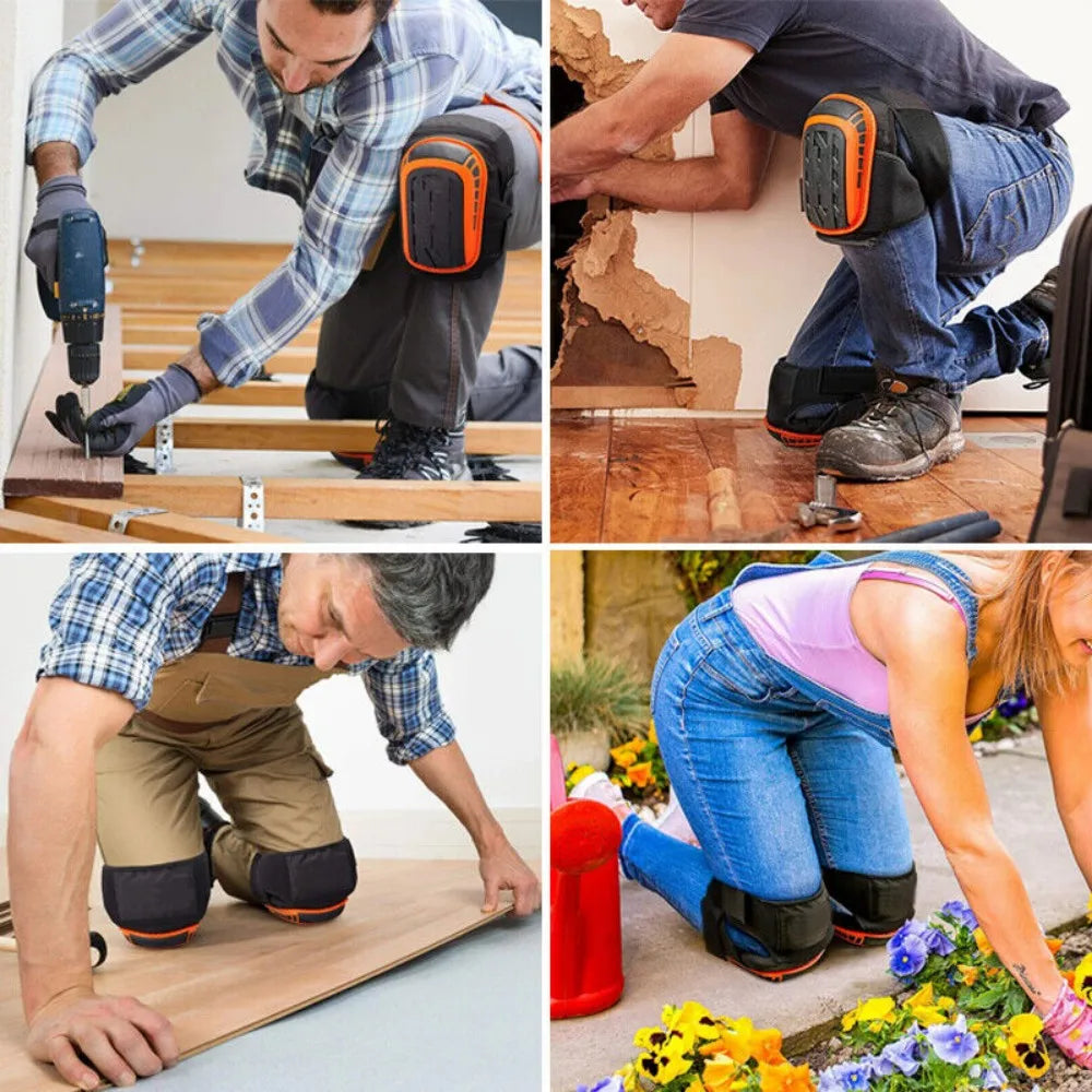 Knee Pads for Work with Heavy Duty Gel Cushion for Construction & Flooring