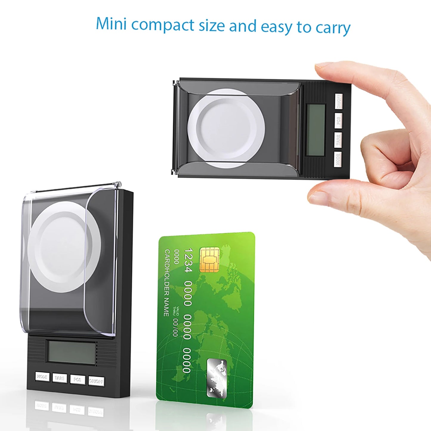 Jewelry Scale Digital Milligram Pocket Scale Mini Jewelry Gold Powder Weigh Scales with Calibration Weights Tweezers