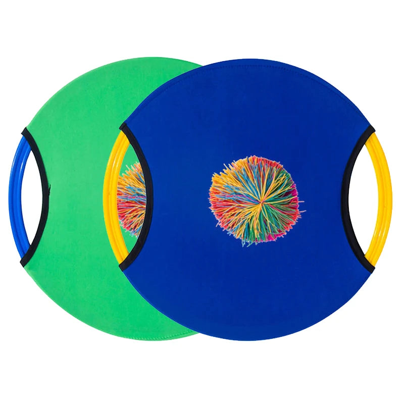 2PCS Outdoor Play Trampoline Paddle Ball And Flying Disc Parent Child Interaction Games Beach Lawn Backyard Sports Party Favors