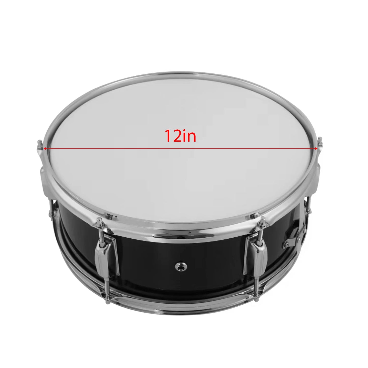 12 Inch Snare Drum Portable Snare Drum Set with Drumsticks Shoulder Strap Percussion Instrument Suitable for Students Beginners