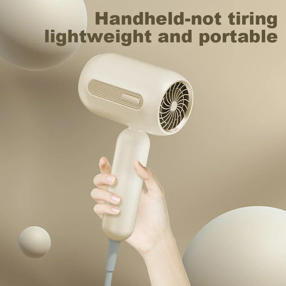 1900W Negative Ion Hair Dryer Low Noise Strong Wind Fast-Drying with Nozzle for Home and Travel Hair Dryer Portable