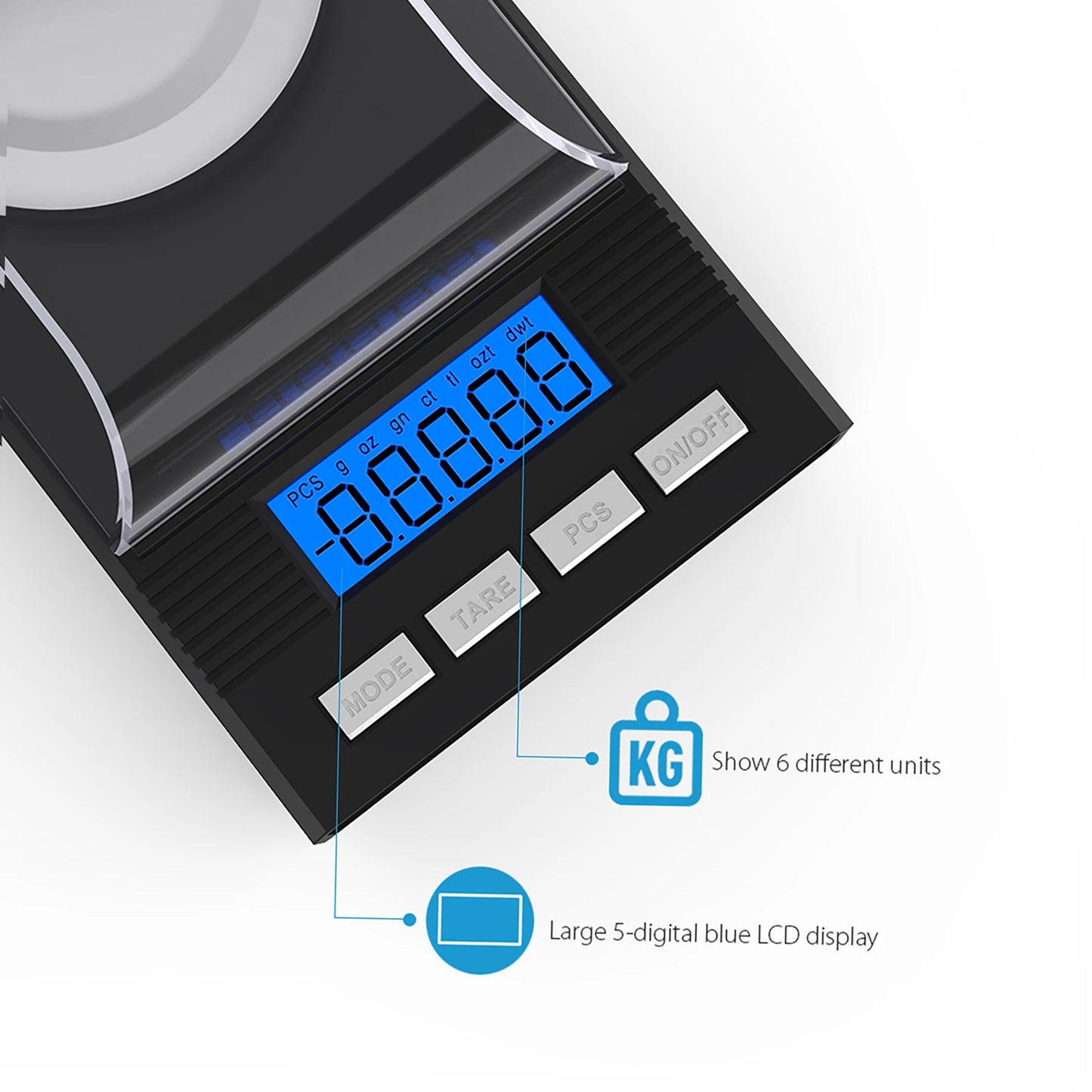 Jewelry Scale Digital Milligram Pocket Scale Mini Jewelry Gold Powder Weigh Scales with Calibration Weights Tweezers