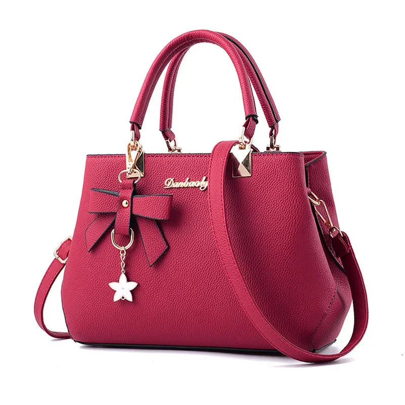 New Elegant Shoulder Bag Fashion Flowers Hand Bags for Women Luxury Designer Female Bags Plum Bowknot Sweet Crossbody Bag