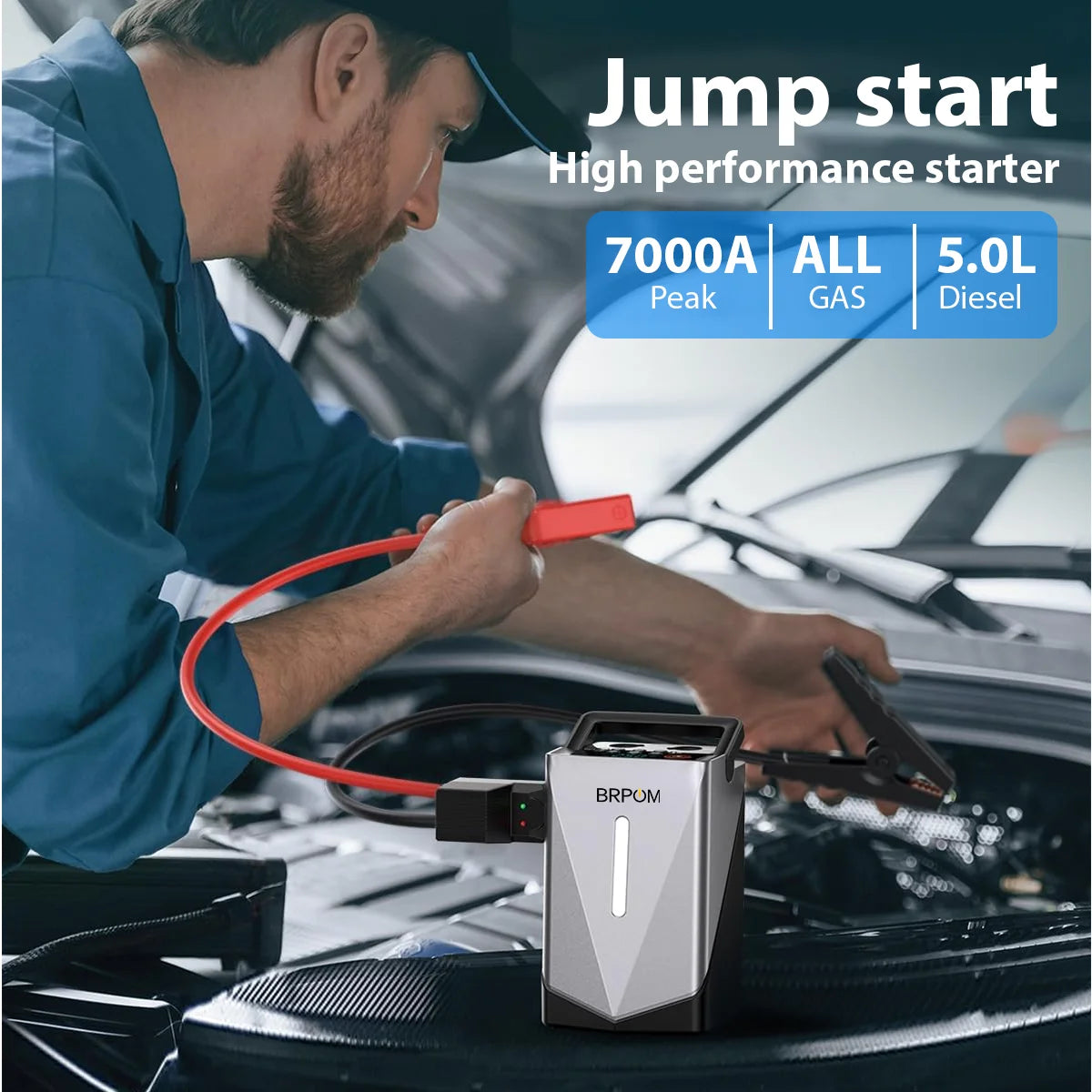 Car Jump Starter 6000A Peak 26800mAh 12V Auto Booster Battery Charger Jumper Box with Fast Charging With LED Screen