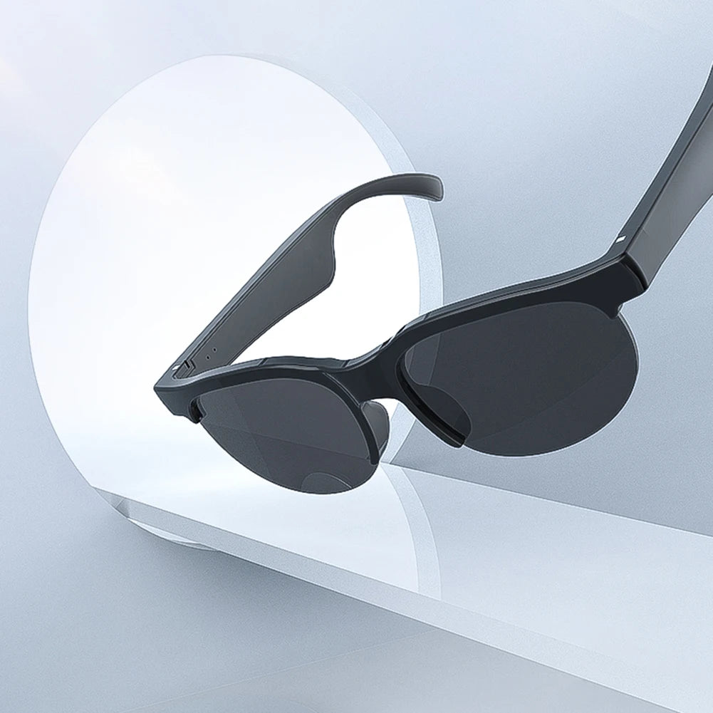 AI Intelligent Translation Glasses Built-in Microphone Speakers Earphone Glasses Music Sunglasses Wireless Headset for Men Women