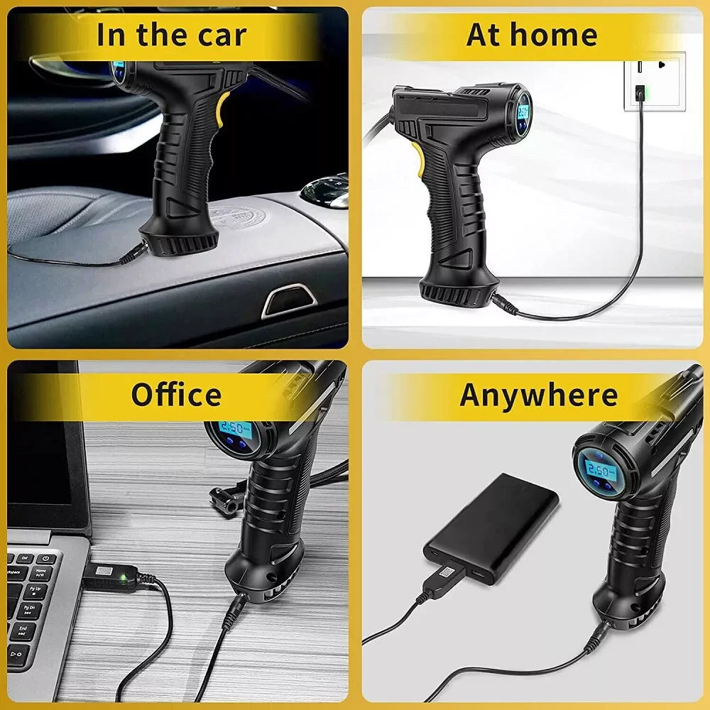 12V Cordless Electric Car Tyre Inflator Pump 150PSI Portable Tire Air Compressor Pump with LED Light