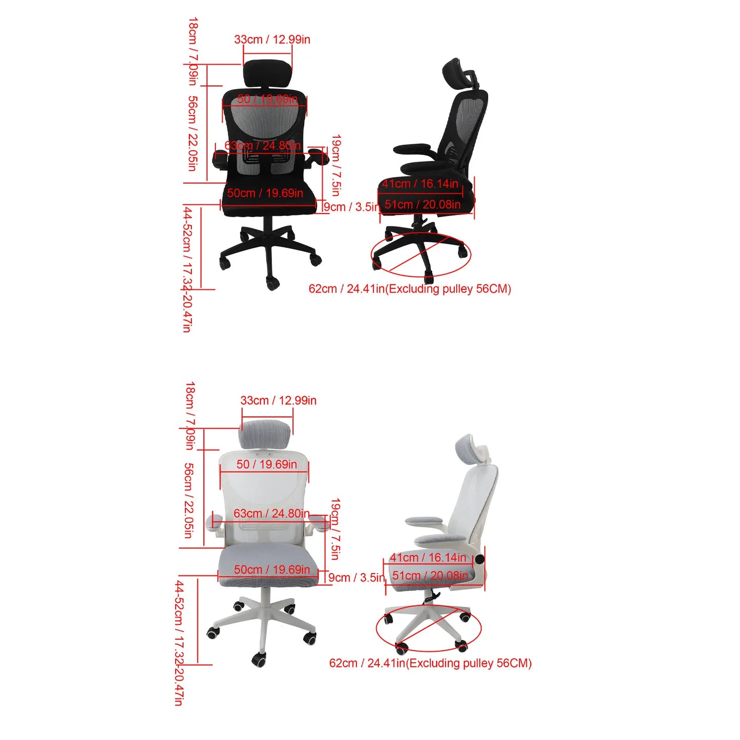 Computer Chair 90 Degree Rotating Armrests Elastic Lumbar Support Comfortable Chair 3D Headrest with 5 Wheels for Home