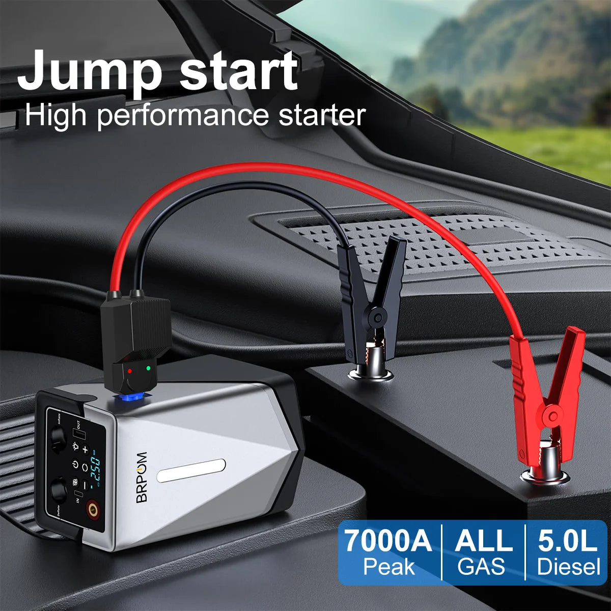 Car Jump Starter 6000A Peak 26800mAh 12V Auto Booster Battery Charger Jumper Box with Fast Charging With LED Screen