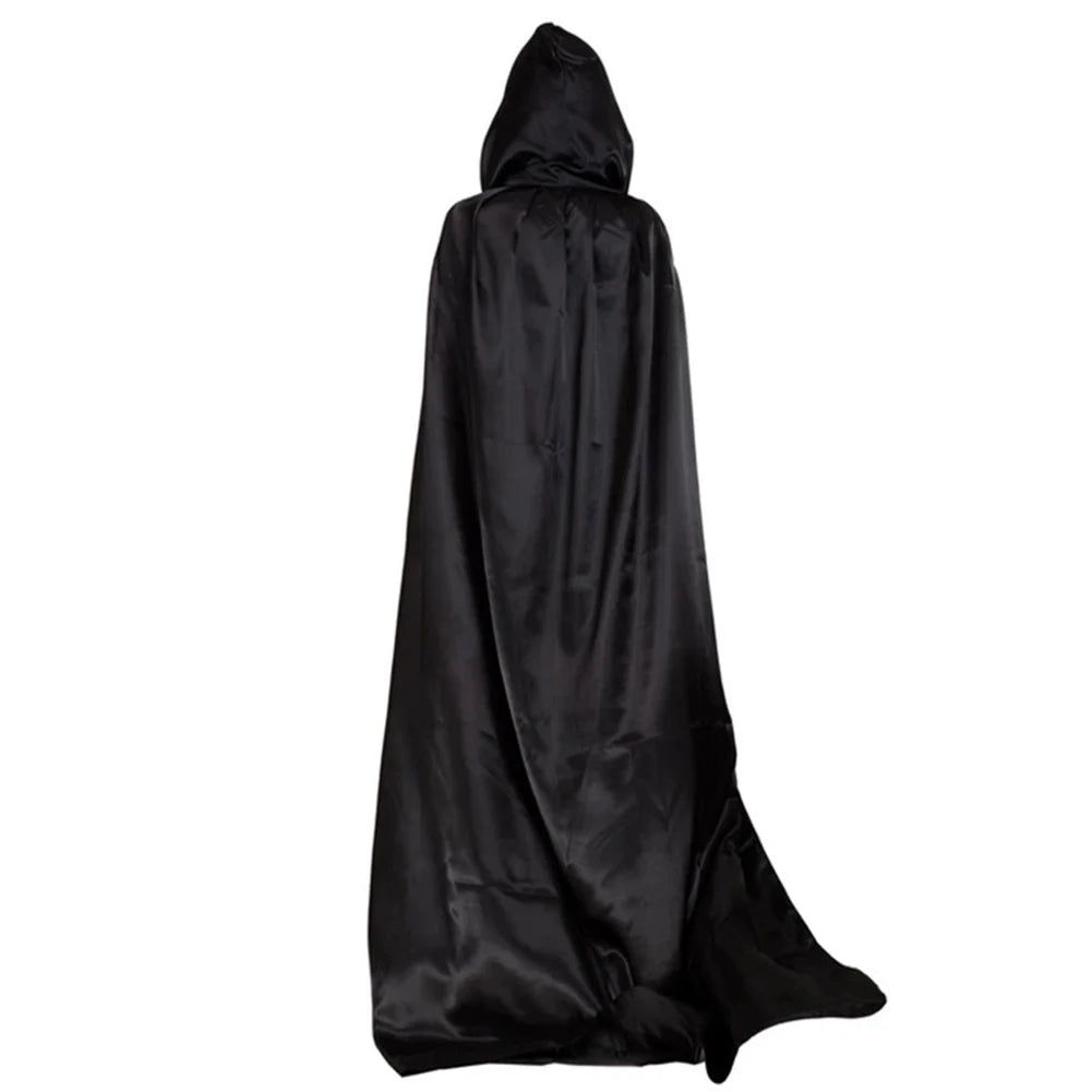 1 Piece of Halloween Cape With 3 Sizes Available It is a Black Grim Reaper Cloak Made of Party Satin Featuring a Stand-up Collar