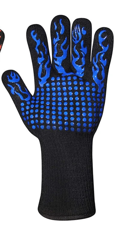 1pc Heat Resistant Oven Gloves Cut Resistant Non-Slip Silicone BBQ Gloves for Kitchen Grill Camping Cookware