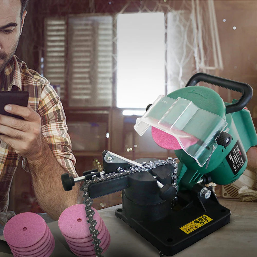 Electric Chain Saw Sharpener 220W Chain Grinder 100mm 4" Machine for Grinding Chains Portable Electric Chainsaw Sharpener