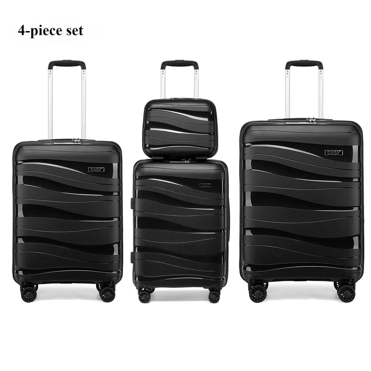 Kono Large Check in Luggage Lightweight Polypropylene Hard Shell Suitcase with TSA Lock Spinner Wheels