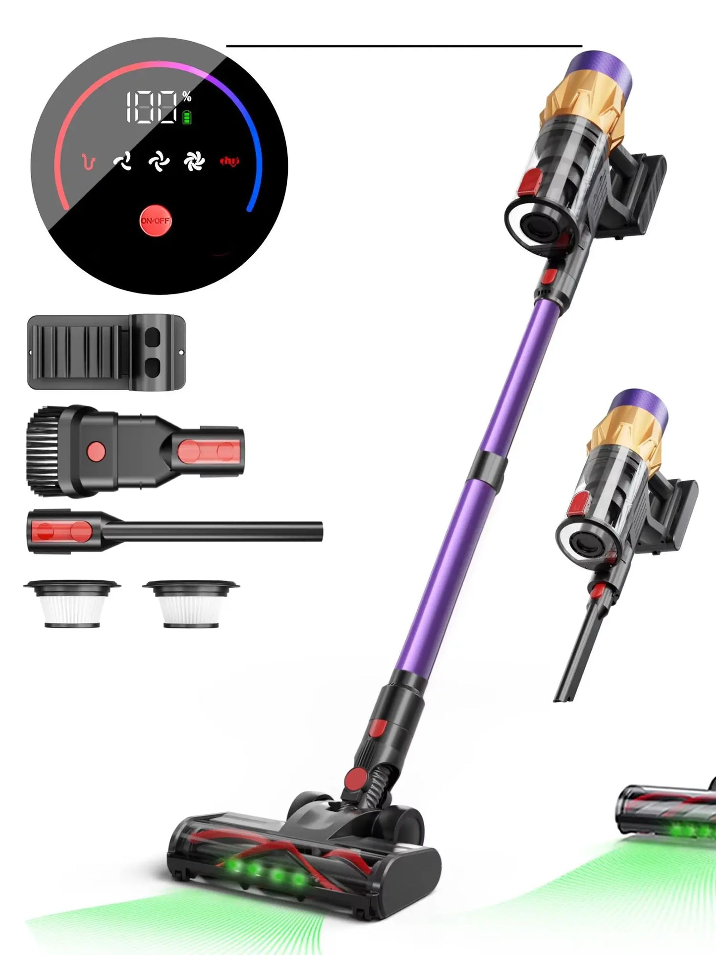 Wireless Vacuum Cleaner 550W 45KPA Strong Suction Portable Dust Cleaning Machine 1.2L Dust Cup Home Cleaner