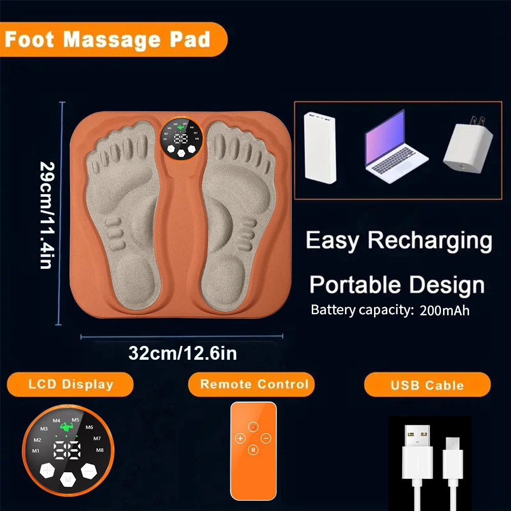 Smart Foot Massager Pad Muscle Relax Feet Acupoints Massage Electric Muscle Stimulation Improve Blood Circulation Health Care