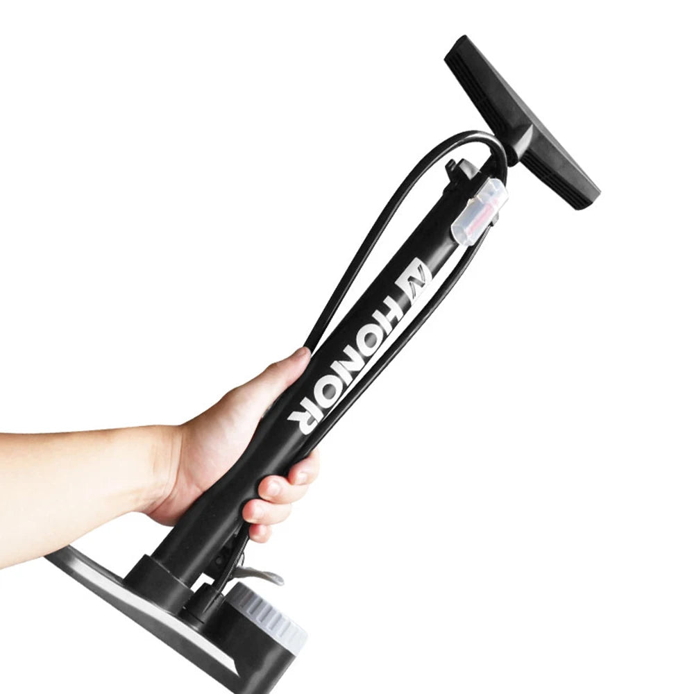 160PSI Bike Air Pump with Gauge Presta & Schrader Valves Bicycle Floor Pump Tire Tube Inflator with Multifunction Ball Needle Bi