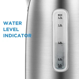Electric Kettle 3000W Fast Boil 1.7L Stainless Steel Kettle with LED Indicator,Water Level Indicator, Dry Burn Protection