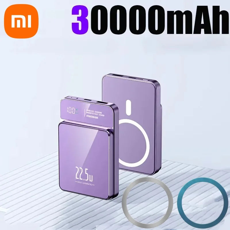 Xiaomi PD 22.5W Fast Charging Power Bank 500000mAh 15W Magsafe Wireless Charger for iPhone 16 Samsung Powerbank Magnetic Ring