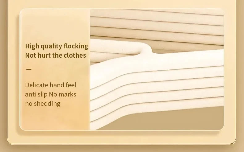 10Pcs Flocked Hanger Home Non-slip Velvet Hangers Elegant Coat Clothes Hanger Strong Durable Racks Hanger