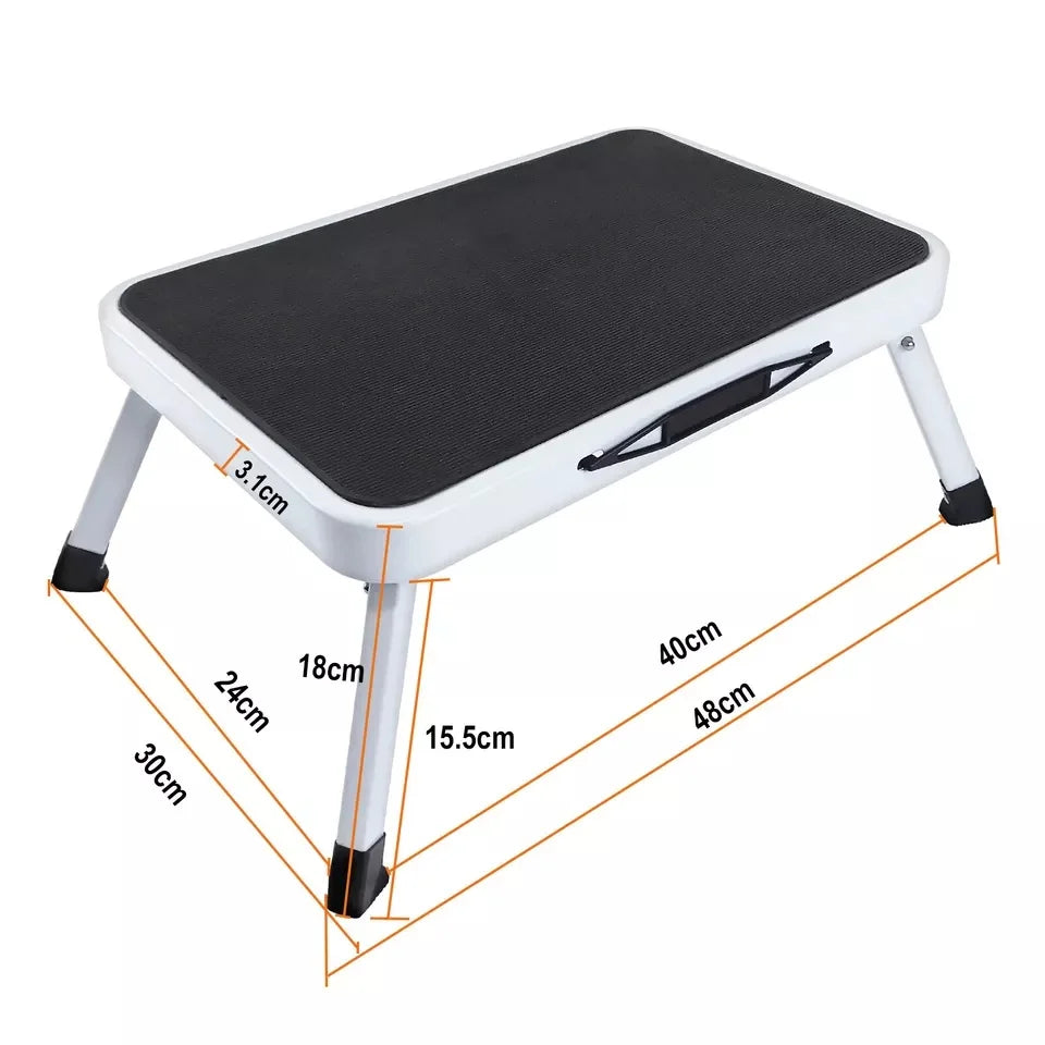 Step Ladder Portable Can Sit Compact Folding Metal Ladder Small Stool Ladder Steel Multi-function For Adults and Children Use