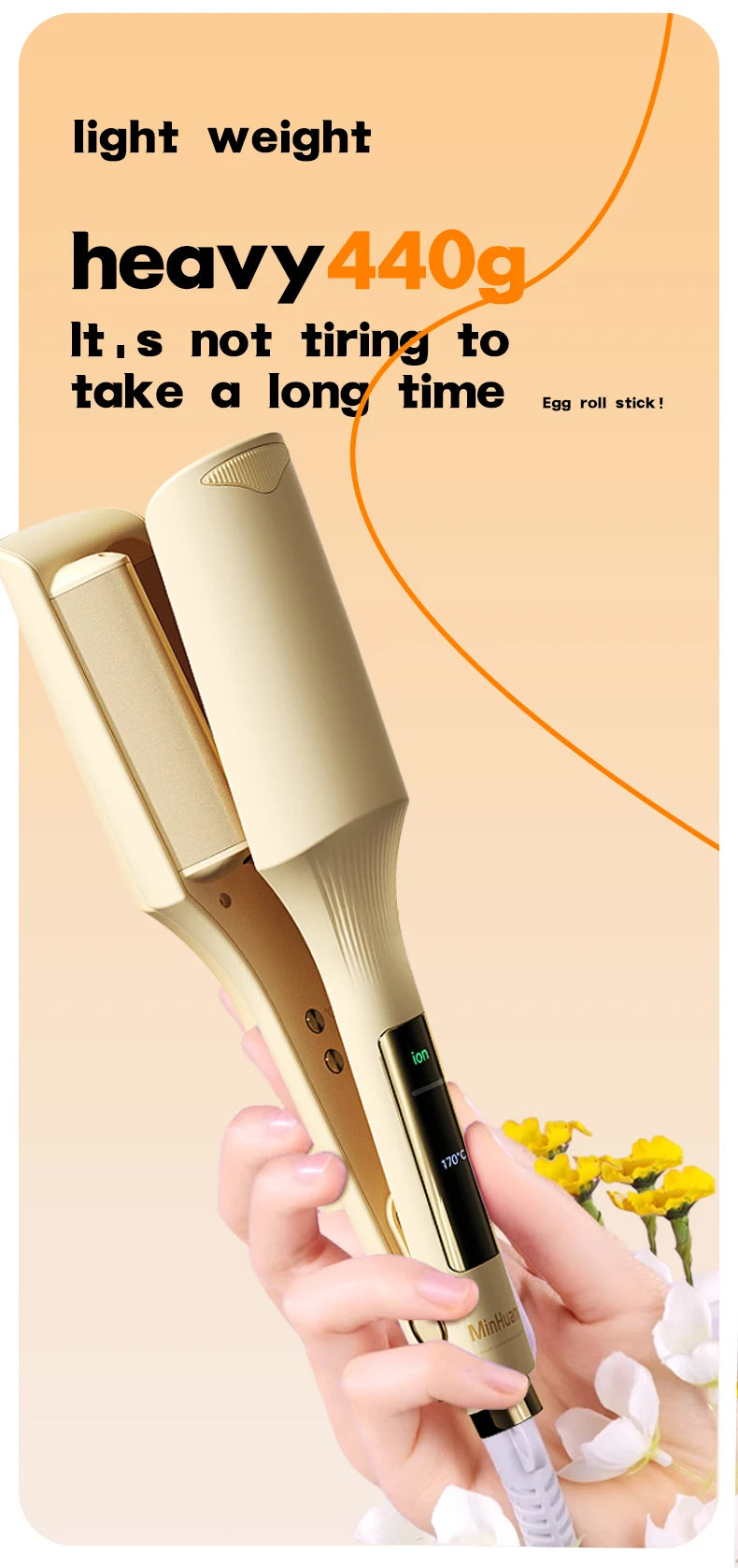 Hair Wavy Curling Iron 32mm Big Wave Deep Wavy Splint Egg Rolls Hair Curler Crimping Iron Styler Wand for All Hair Styling Tools