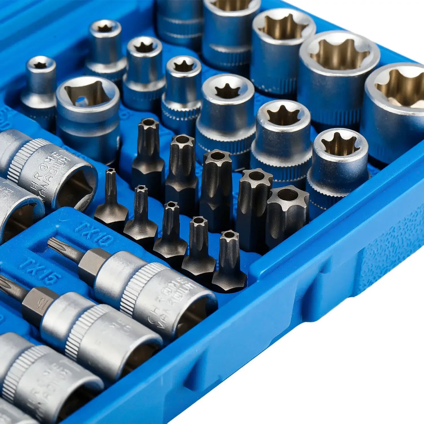 34pcs Torx Star Socket & Bit Set Male Female E & T Sockets with Torx Bits + Case