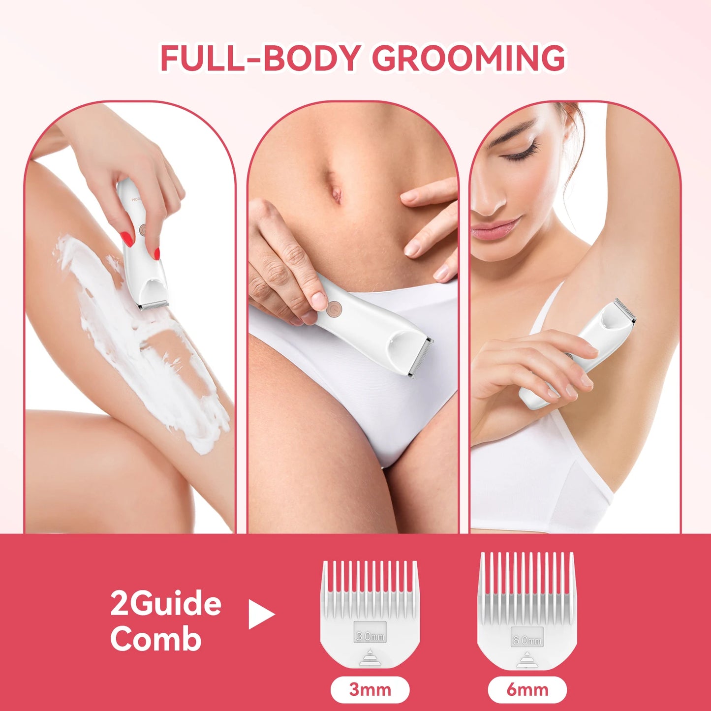 MAXGROOM Women's Body Hair Trimmer Electric Razors for Lady Face Armpit Leg Bikini Body Epilator Portable Painless Hair Remover