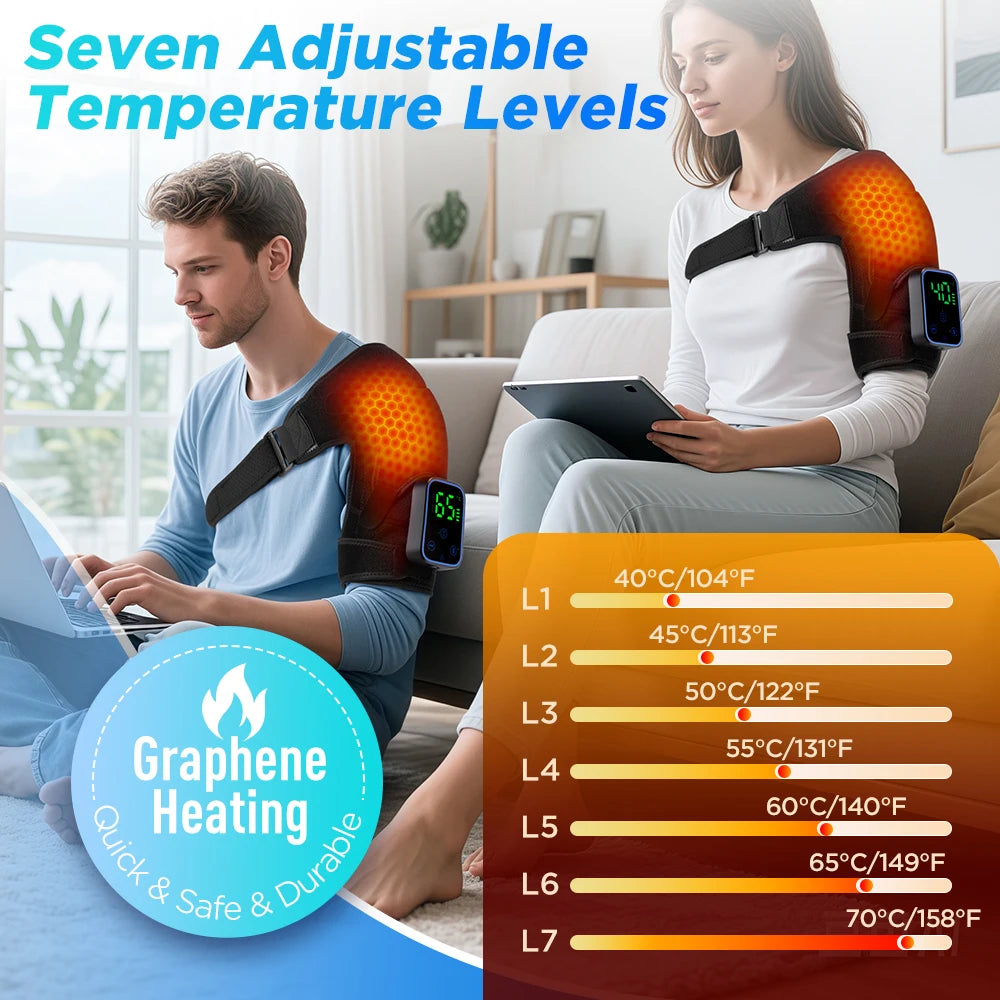 Portable Electric Vibration Shoulder Massager Knee Elbow Massager 3 in 1 Air Pressure Kneading Massager APP Control