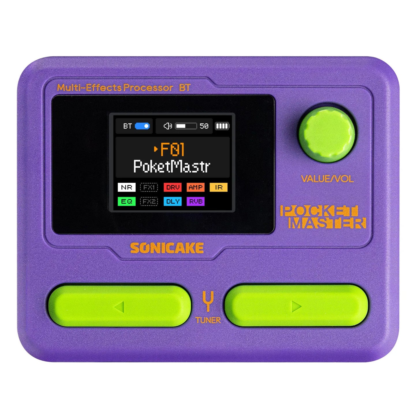 SONICAKE Pocket Master Compact Guitar Bass Amp 100+ Multi-Effects Pedal APP Control 1.77" LCD color screen QME-10