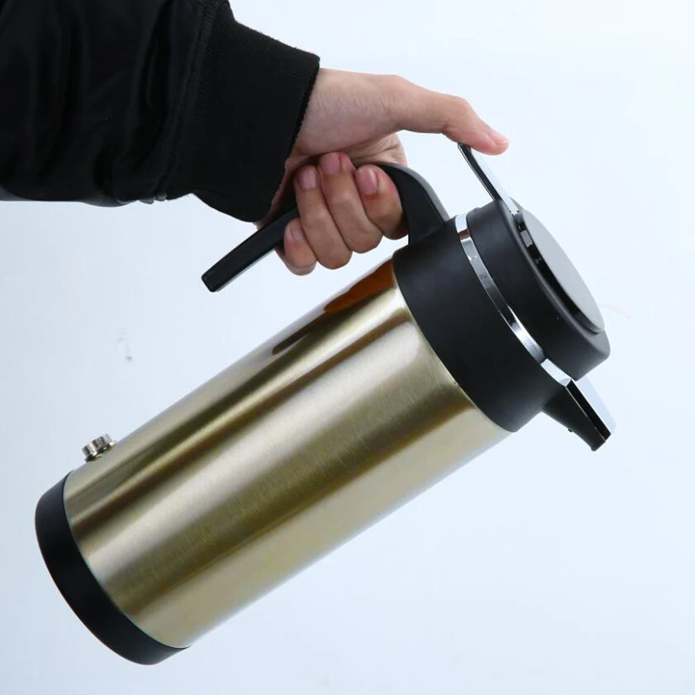 1200 ML Car Truck Water Heater Car Hot Kettle Leak-Proof Design 12/24 V Tea Coffee Kettle 120/240 W Fast Boiling for Travel Home