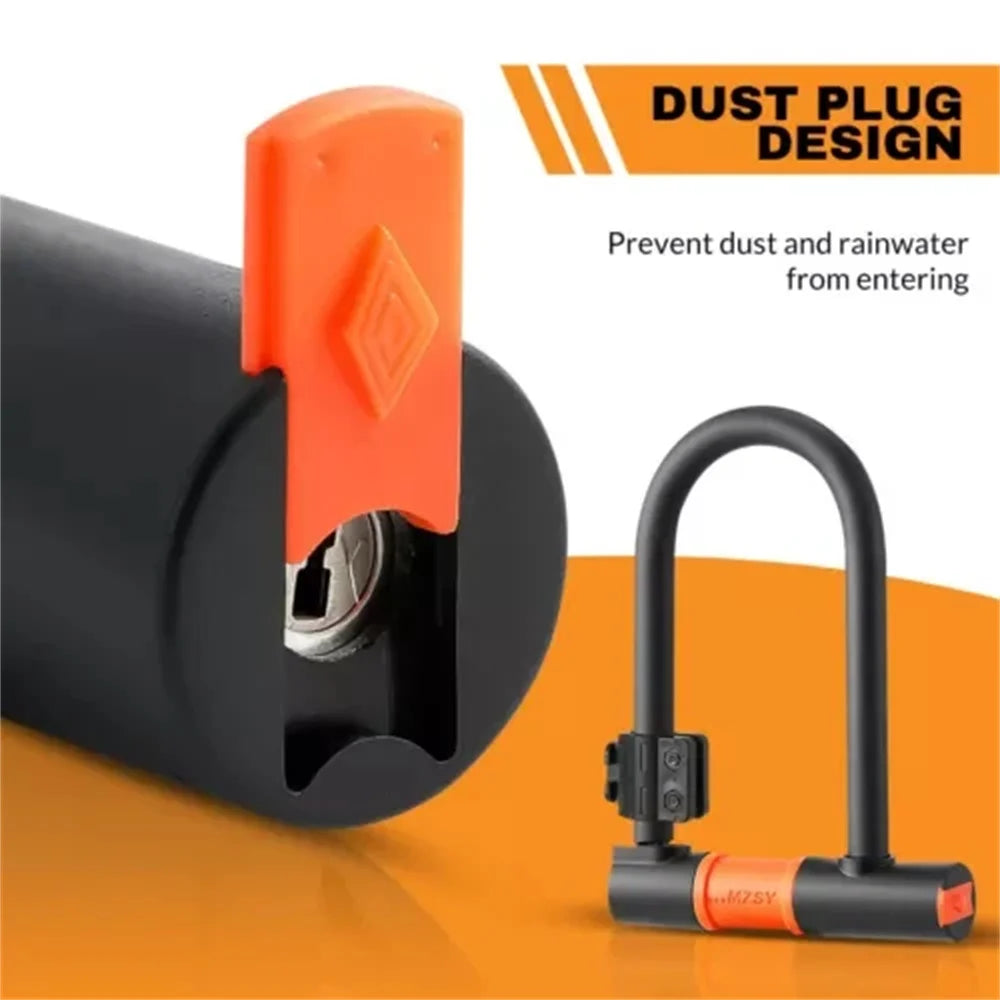 Heavy Duty U Shaped Bike Lock Bicycle D-Lock with Two Keys 1.2M Cable Bracket Anti-theft Bike Lock Cable Set