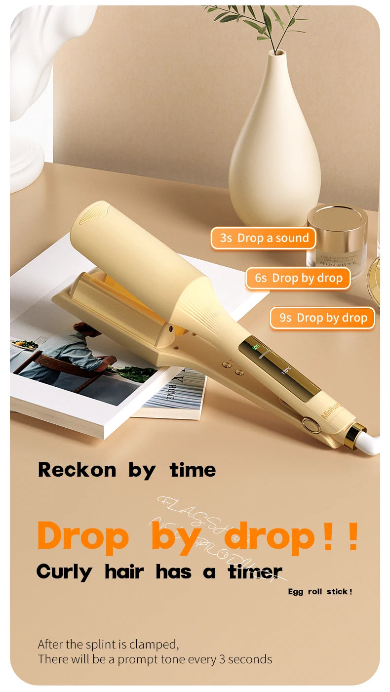 Hair Wavy Curling Iron 32mm Big Wave Deep Wavy Splint Egg Rolls Hair Curler Crimping Iron Styler Wand for All Hair Styling Tools